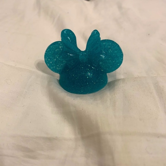 Minnie Mouse Straw Topper - Light Blue Glitter - Picture 1 of 2